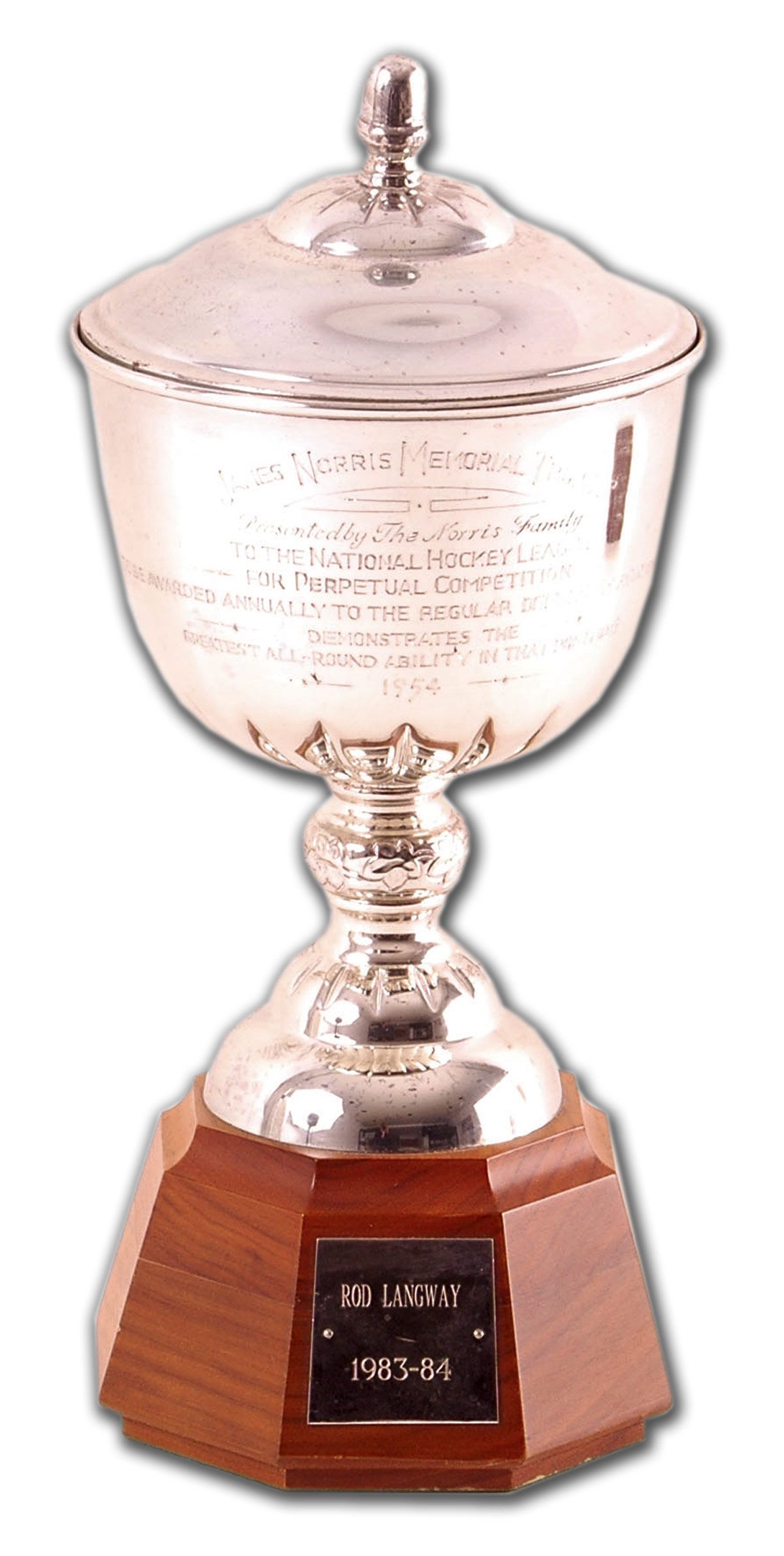 1982-83 Rod Langway Washington Capitals James Norris Memorial Trophy – 1st  Norris Trophy - The Rod Langway Collection – Rod Langway Letter
