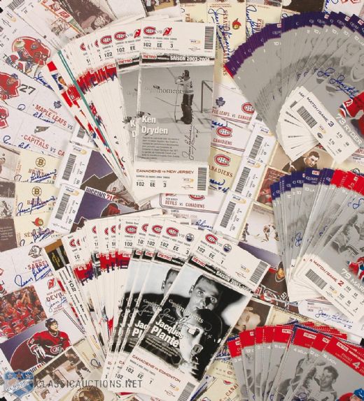 Jean Beliveau Autographed Personal Bell Centre Ticket Collection of 300+