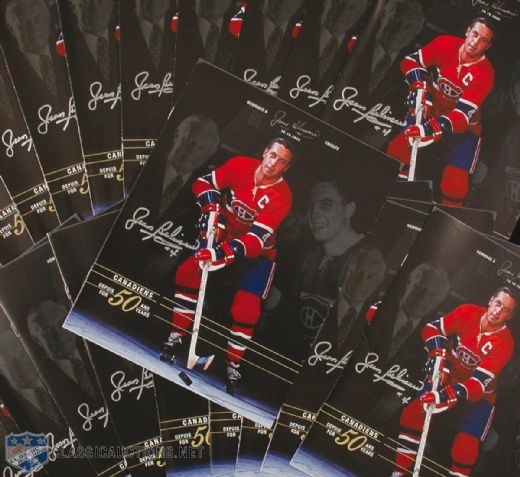 Autographed Jean Beliveau Tribute Night Lineup Card Collection of 20