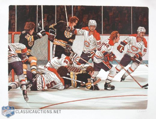 1970s Canadiens vs. Bruins Limited Edition Lithograph