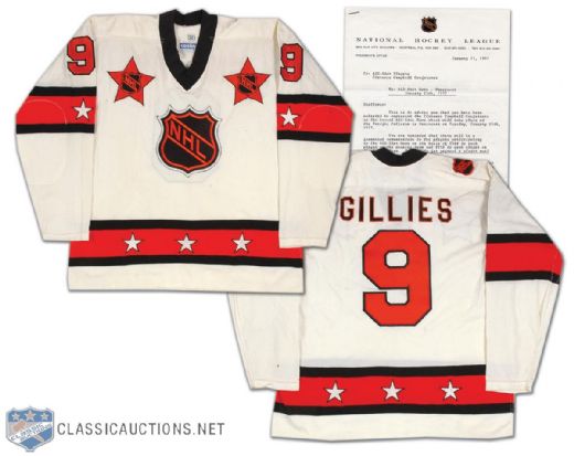 Clark Gillies’ 1977 Game Issued All-Star Jersey and Letters