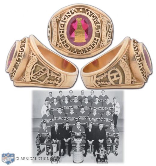 Rogatien Vachons 1967-68 Montreal Canadiens Stanley Cup Championship Ring