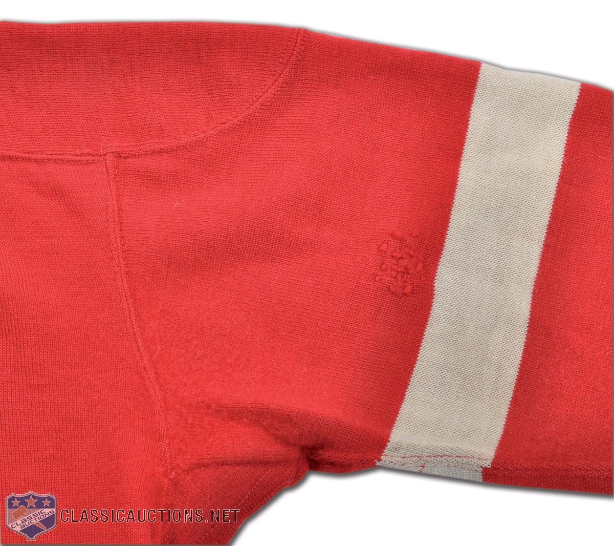 Terry Sawchuk's 1957-58 Detroit Red Wings Game-Worn Wool Jersey 