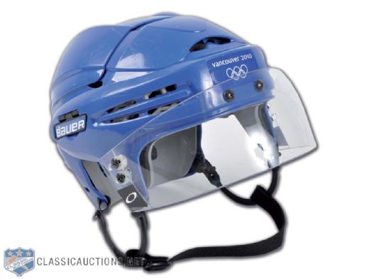 Niklas Hagman Team Finland 2010 Olympics Game-Worn Helmet