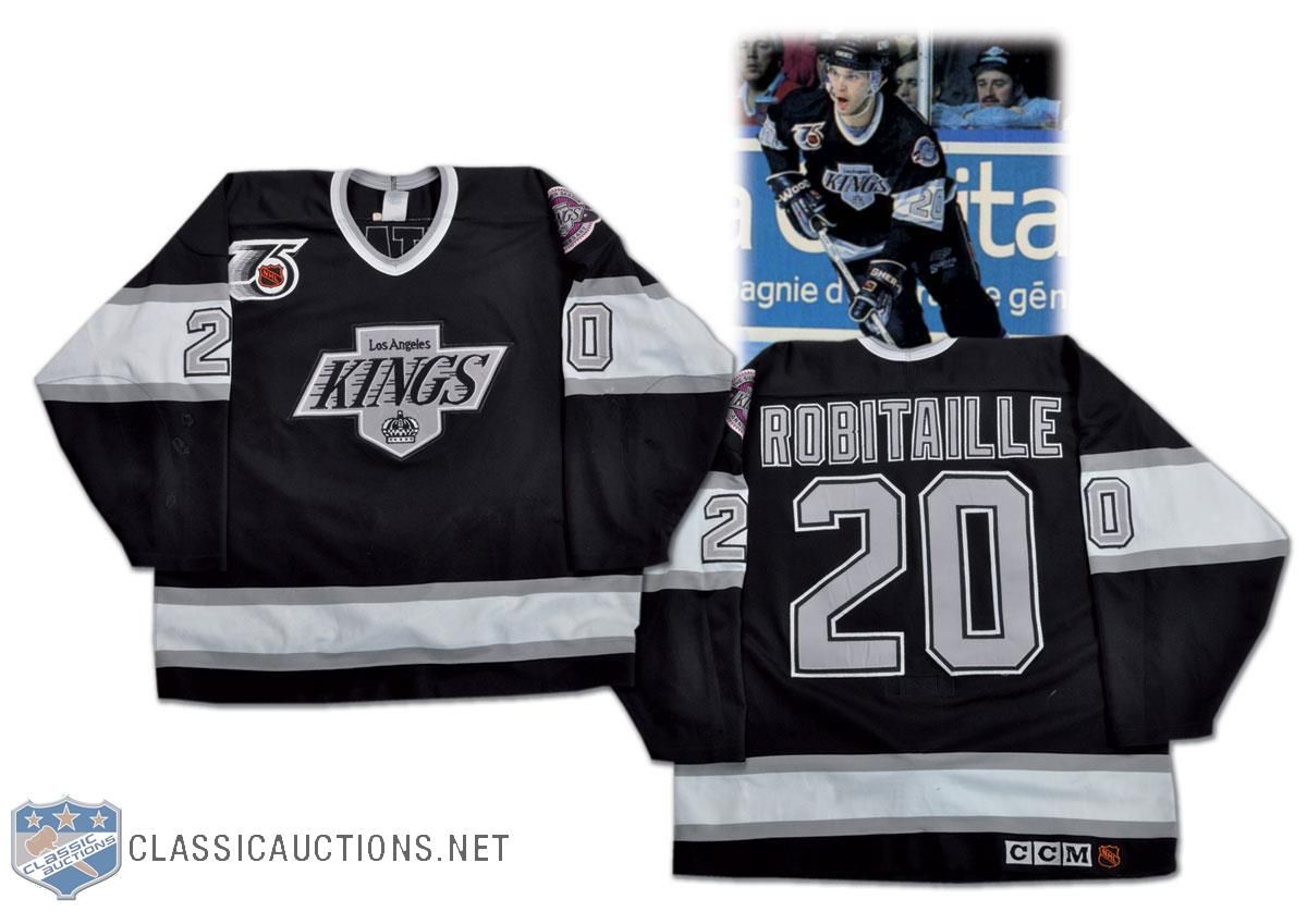 Lot Detail - 1998-99 Luc Robitaille Los Angeles Kings Game-Used Jersey  (Photo-Matched To 500th Career Goal Celebration • Team Repairs)