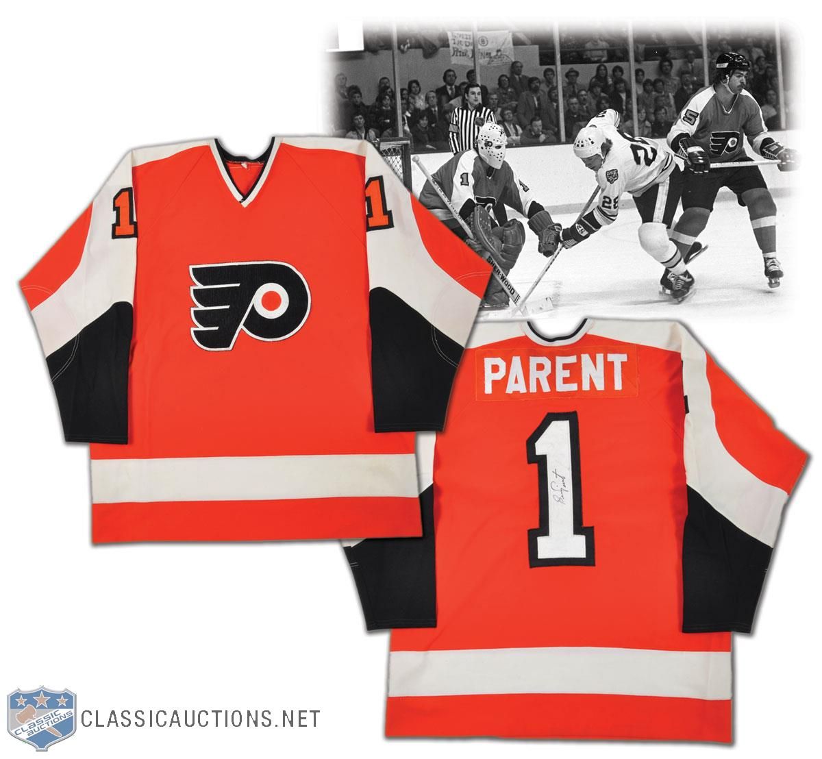 1975-76 Bernie Parent Philadelphia Flyers Game Worn Jersey - Photo