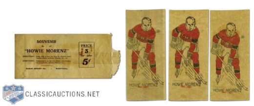 1930s Howie Morenz Montreal Canadiens Iron-On Transfers (3) in Original Packaging 