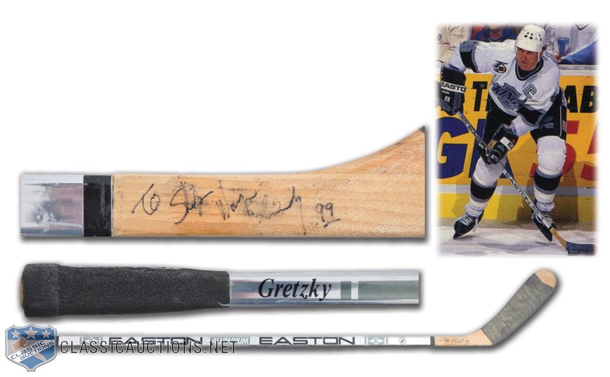 Los Angeles Kings Wayne Gretzky Game-Issued Easton Hockey