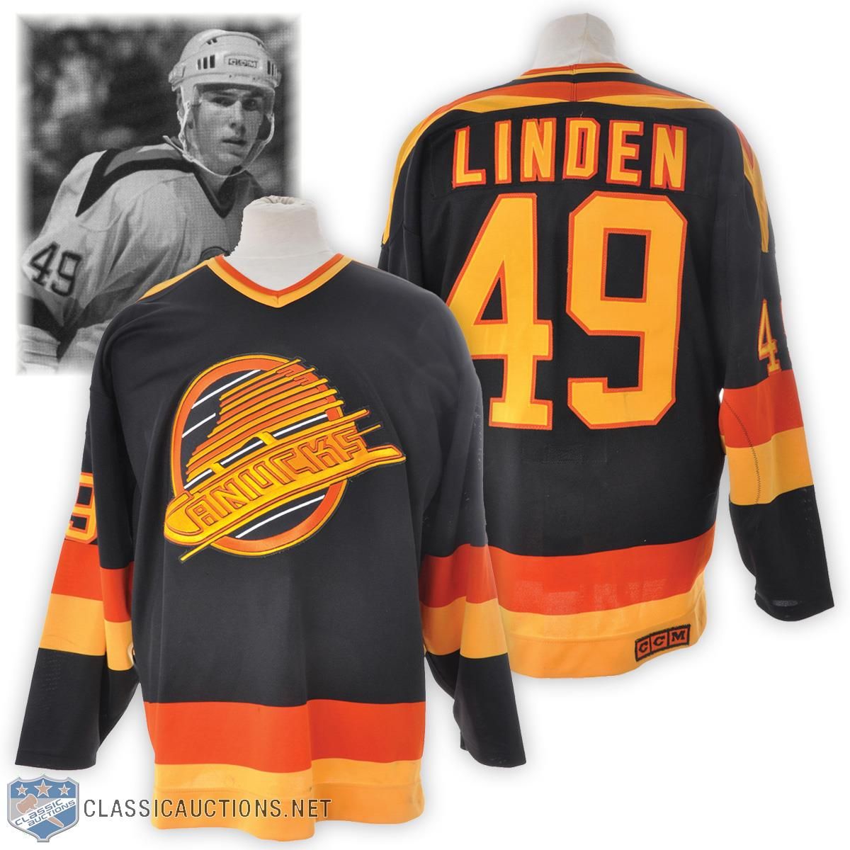 1989 Trevor Linden Vancouver Canucks CCM NHL Jersey Size Large