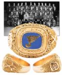 Andre Boudrias St. Louis Blues 1968-69 West Division Champions 18K Gold Ring with His Signed LOA 