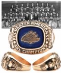 John Kanes 1982-83 AHL Rochester Americans Calder Cup Championship 10K Gold Ring with LOA