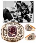 Team Canada 1988 IIHF World Junior Championship 10K Gold Ring with LOA - Won Gold Medal! 