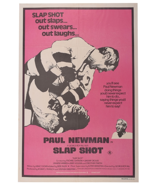 "Slap Shot" 1977 Hockey Movie Poster Featuring Paul Newman (27" x 40") 