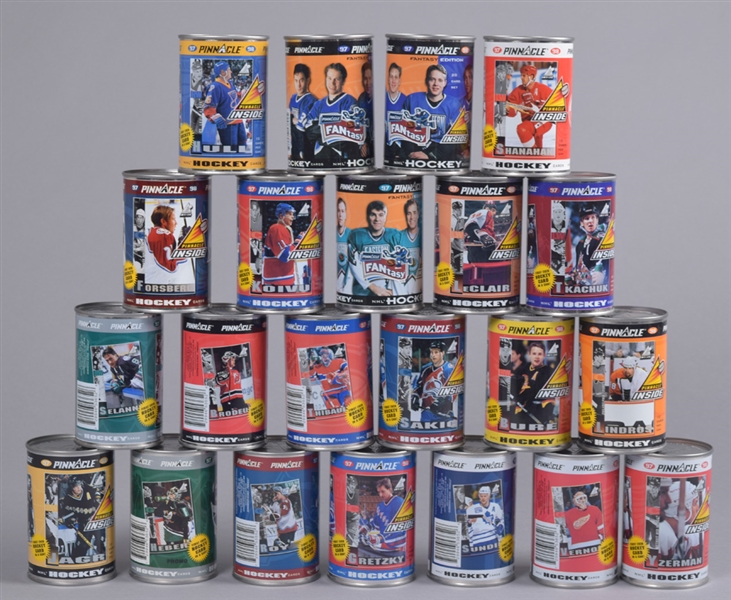 1997-98 Pinnacle NHL Cards in Unopened Cans (51) Plus 35 Opened Cans Plus 40+ Cereal Boxes