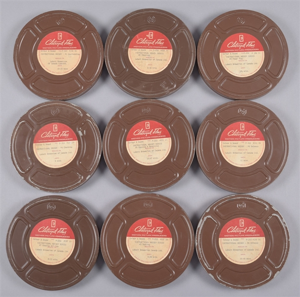 Labatt Breweries Late-1960s Instructional Hockey 16mm Film Reel Collection of 9