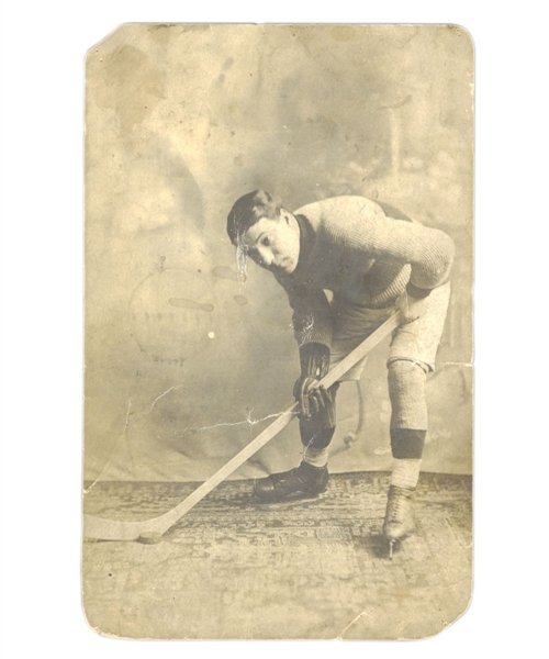 Edouard "Newsy" Lalonde Circa 1908 Real Photo Hockey Postcard