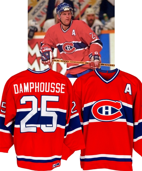 Vincent Damphousses Mid-1990s Montreal Canadiens Game-Issued Alternate Captains Jersey with Team LOA