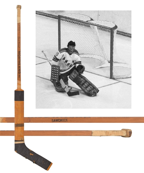 Terry Sawchuks 1969-70 New York Rangers Multi-Signed Northland Pro Game-Used Stick