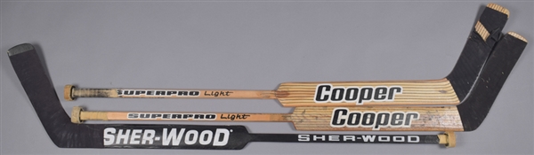 Tom Barrassos and Ken Wreggets Mid-1990s Pittsburgh Penguins Game-Used Sticks (3)