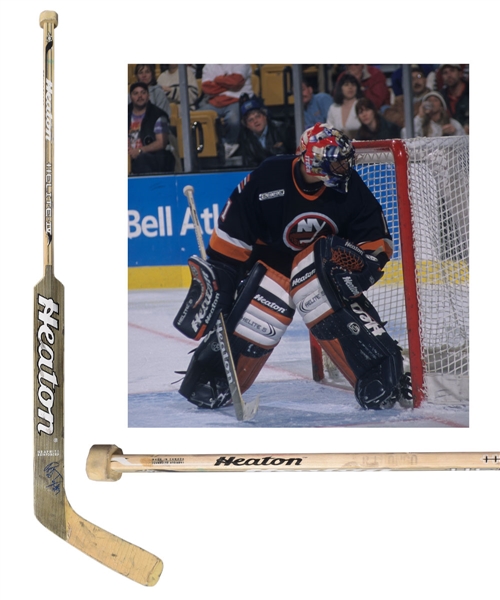Roberto Luongos 1999-2000 New York Islanders Signed Heaton Helite-IV Game-Used Rookie Season Stick