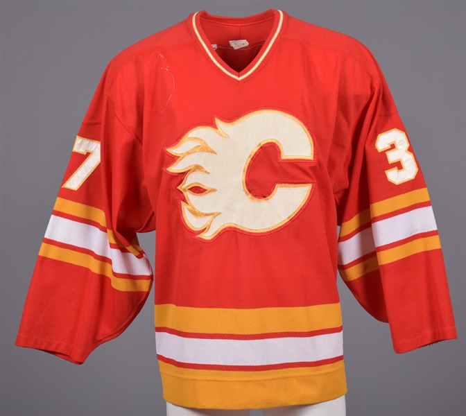 Trevor Kidds 1993-94 Calgary Flames Game-Worn Rookie Season Jersey 
