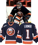 Roberto Luongos 1999-2000 New York Islanders Game-Worn Rookie Season Jersey with Team LOA - 2000 Patch!