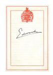 Vintage Signature of Edward, Prince of Wales, Donator of the Prince of Wales Trophy 