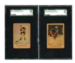 1951-52 Parkhurst Hockey Cards of Lund and Sinclair - Both Graded MINT 9 by SGC