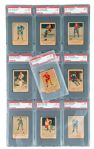 1951-52 Parkhurst PSA-Graded Hockey Card Collection of 10 with Ted Lindsay