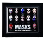 "Masks, History of the Netminder" Multi-Signed Framed Poster by 12 with COA <br>(22" x 26")