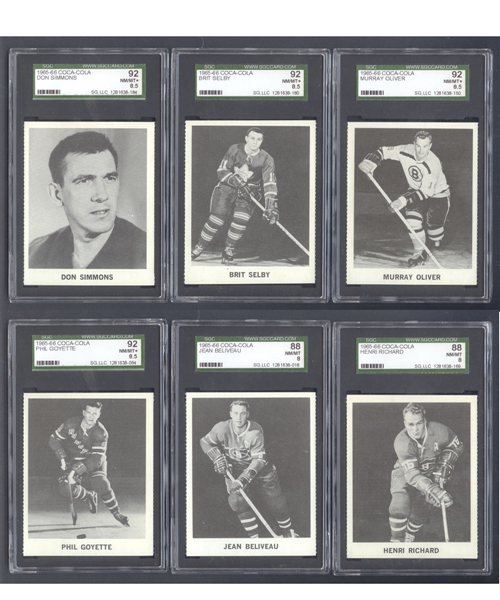 1965-66 Coca-Cola SGC-Graded Hockey Card Collection of 57