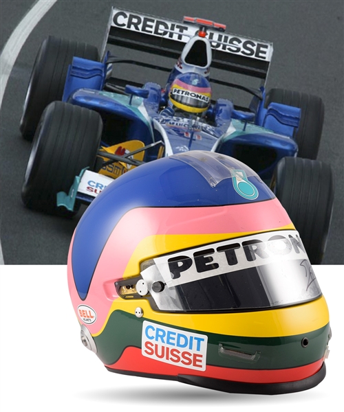 Jacques Villeneuve’s 2005 Credit Suisse Sauber Petronas F1 Team Bell Race-Worn Helmet with His Signed LOA – Australian Grand Prix – Photo-Matched!