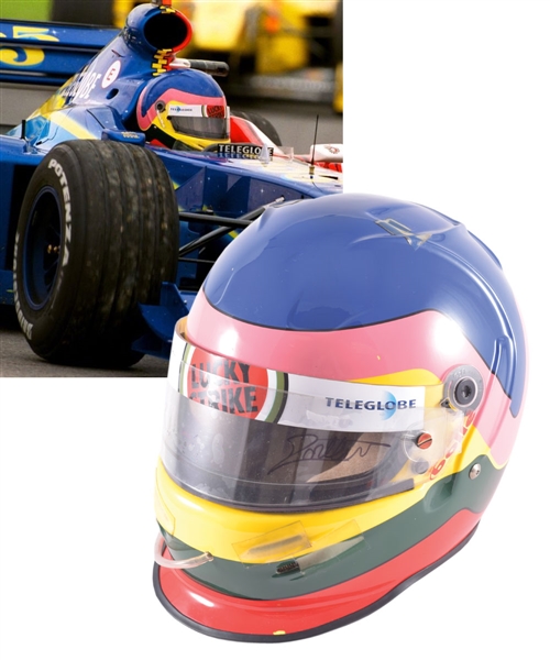 Jacques Villeneuve’s 1999 British American Racing (BAR) F1 Team Bell Race-Worn Helmet with His Signed LOA – French Grand Prix