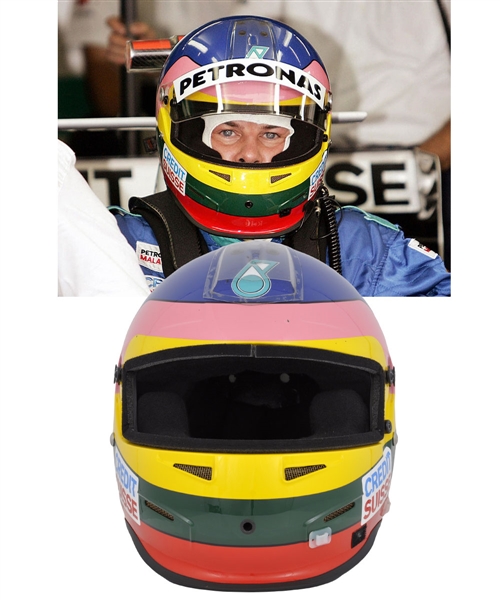 Jacques Villeneuve’s 2005 Credit Suisse Sauber Petronas F1 Team Bell Race-Worn Helmet - Japanese Grand Prix