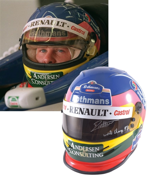 Jacques Villeneuve’s 1997 Rothmans Williams Renault F1 Team Bell Race-Worn Helmet with His Signed LOA – From Championship Season!
