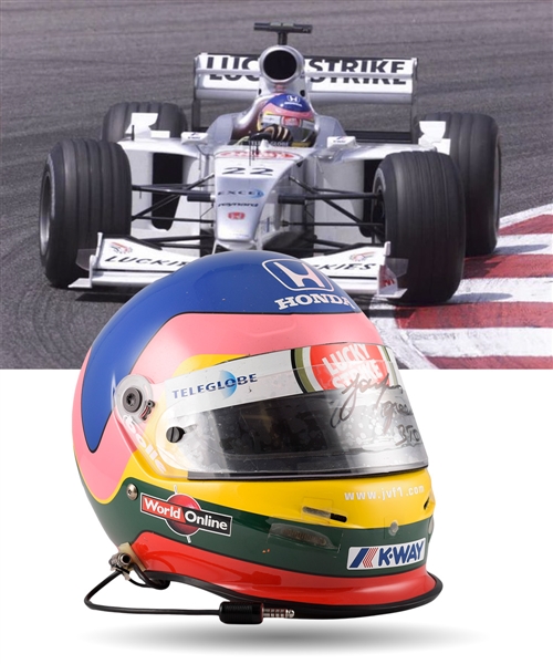 Jacques Villeneuve’s 2000 Lucky Strike BAR Honda F1 Team Bell Race-Worn Helmet with His Signed LOA - Italian Grand Prix