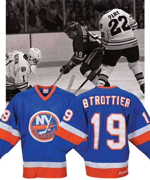 Bryan Trottiers 1981-82 New York Islanders Game-Worn Jersey - 50-Goal Season! - Photo-Matched!