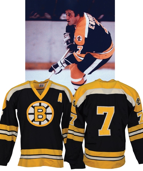 Phil Espositos 1973-74 Boston Bruins Game-Worn Stanley Cup Finals Alternate Captains Jersey with LOA - Photo-Matched!