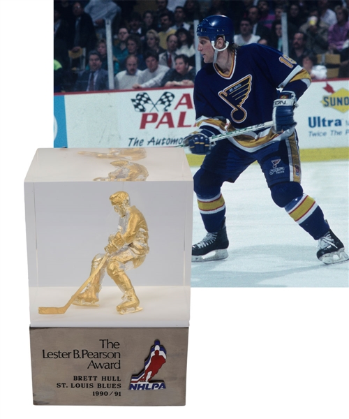 Brett Hulls 1990-91 Lester B. Pearson Award - NHLs Outstanding Player as Selected by the League’s Players!
