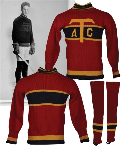 Eric Brolins Circa 1925 Vancouver Towers Athletic Club Game-Worn Hockey Jersey and Socks with LOA