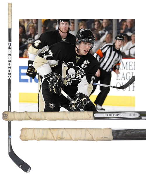 Sidney Crosbys April 6th 2010 Pittsburgh Penguins Reebook Game-Used Stick with LOA - Maurice "Rocket" Richard Trophy Season! - Photo-Matched!