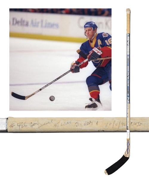Brett Hulls 1996-97 St. Louis Blues "486th NHL Goal" Easton Ultra A/G 6000 Game-Used Stick