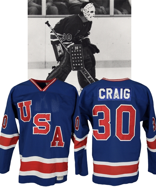 Jim Craigs 1980 Team USA Pre-Olympic Tournament Game-Worn Jersey - Photo-Matched!