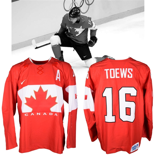 Jonathan Toews 2014 Sochi Winter Olympics Team Canada Game-Worn Alternate Captains Jersey with NHLPA LOA