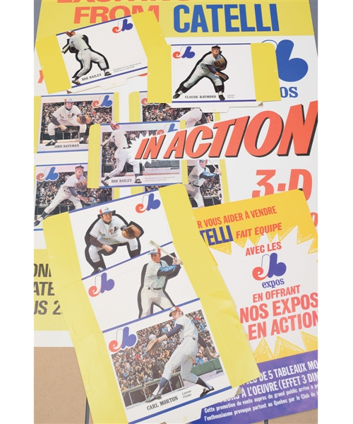 Scarce 1971 Montreal Expos Catelli 3-D "Expos in Action" Uncut Sheet, Store Display, Set and More!