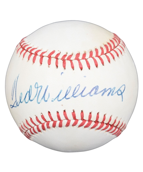 Ted Williams Single-Signed Baseball with JSA LOA