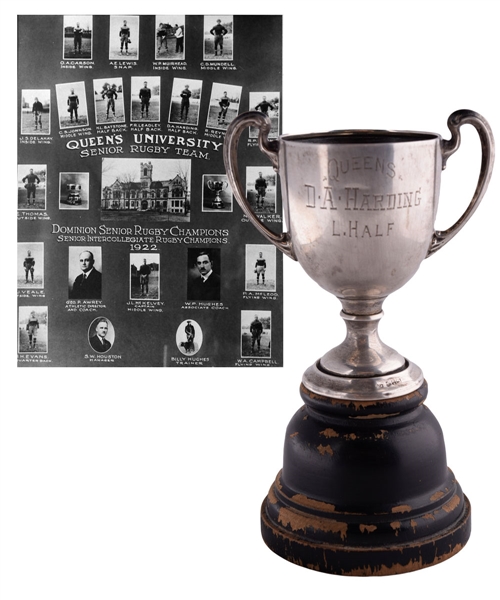 Dave Hardings 1922 Queens University Grey Cup Championship Sterling Silver Trophy (5 ¾”)