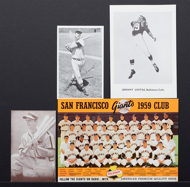 1950s/1960s MLB Baseball and Pro Football Collection of 94 with Exhibit Cards, Baltimore Colts Picture Set, MLB Team Pictures and Much More!