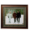 Wayne Gretzky, Gordie Howe and Mario Lemieux Triple-Signed "Pond of Dreams" Limited-Edition Framed Print on Canvas #5/199 with WGA COA (31 ½” x 35 ½”) 