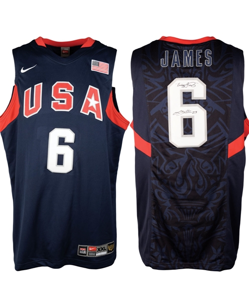 LeBron James Signed Team USA Jersey with "King James" Annotation and JSA LOA